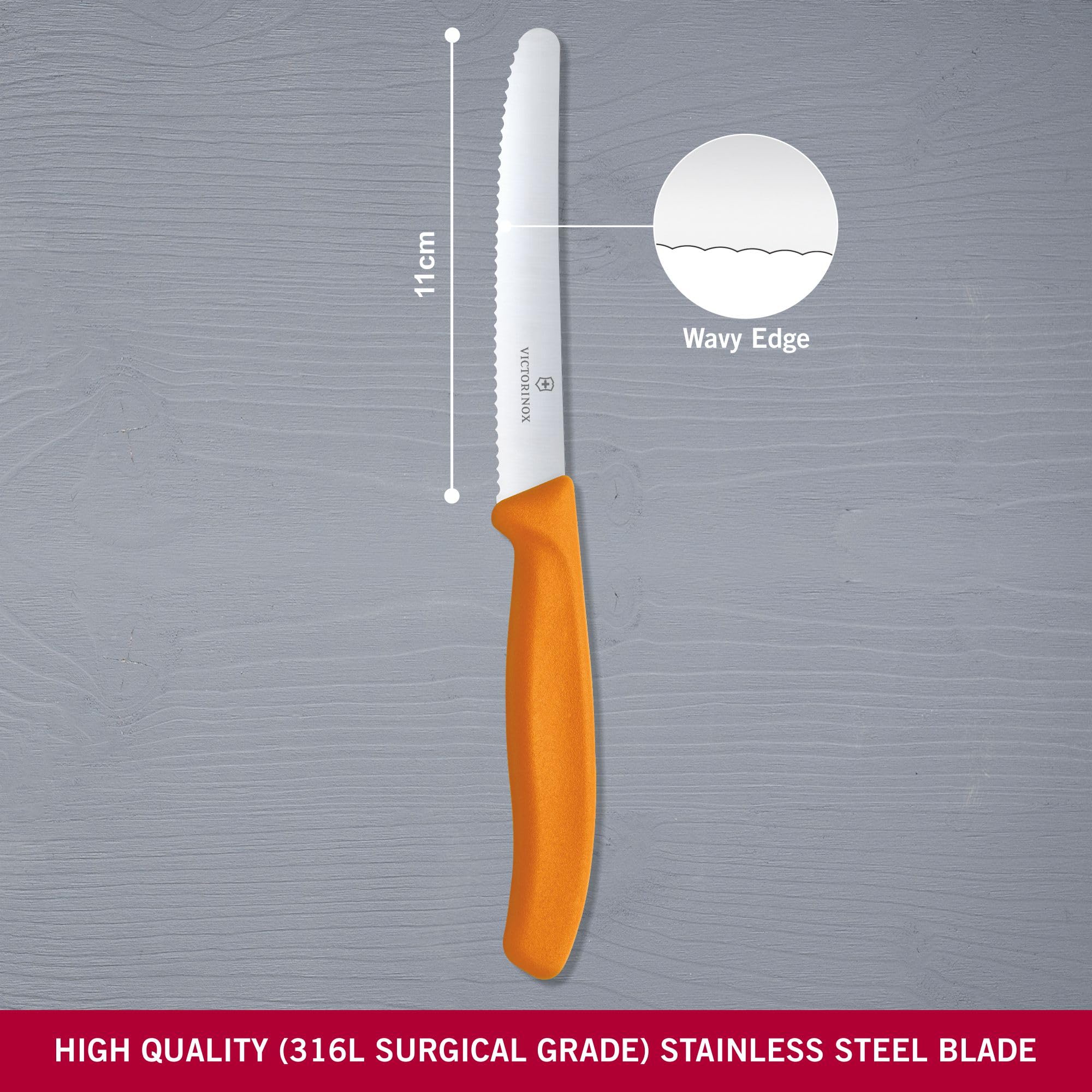 Victorinox VIC-6.7836.L119 mango ergonómico naranja, cómodo para uso diario.