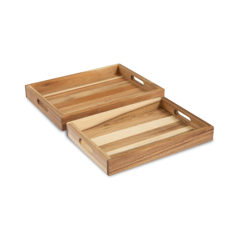 VICTORY RELAX bandeja rectangular grande de acacia para servir desayunos o cenas