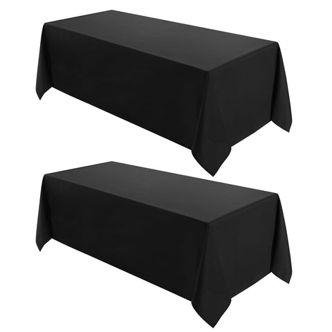 VidaFete mantel rectangular negro 90x132 pulgadas para comidas elegantes y limpias