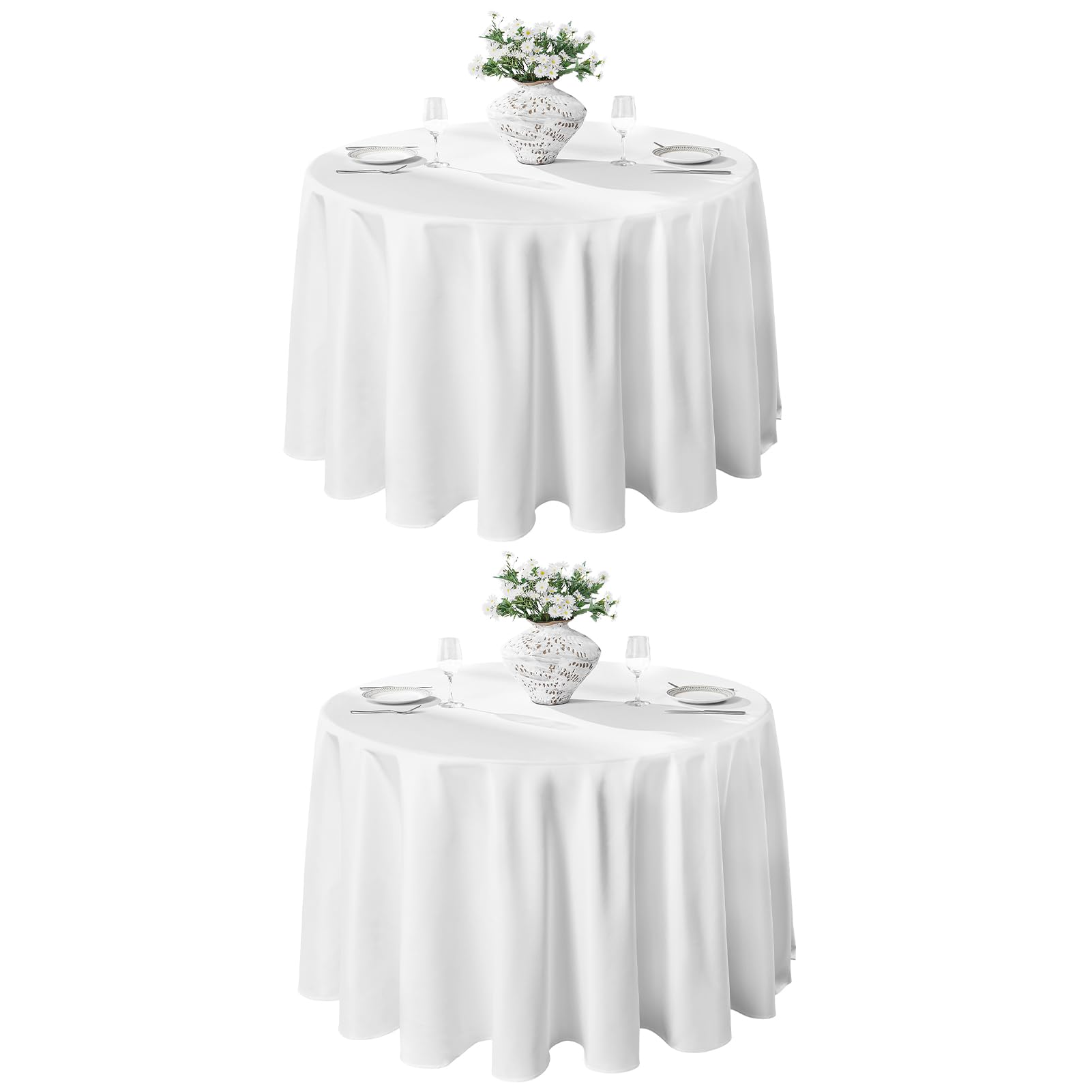 VidaFete mantel redondo 120 pulgadas blanco para mesas grandes