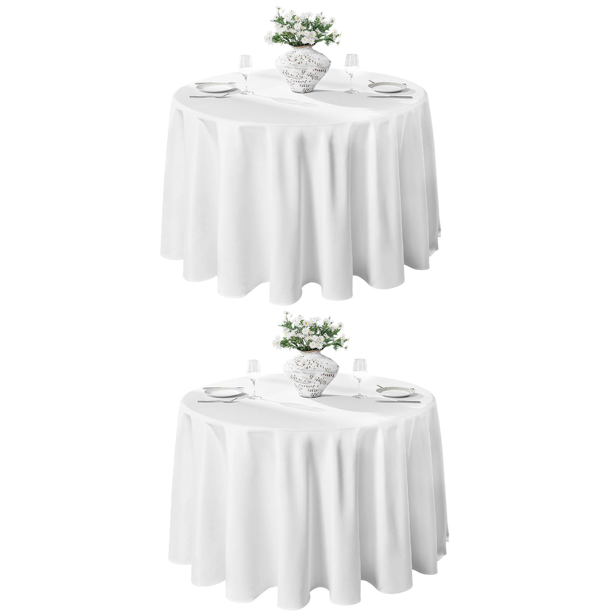VidaFete mantel redondo 120 pulgadas blanco para mesas grandes