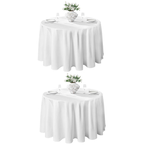 VidaFete mantel redondo 120 pulgadas blanco para mesas grandes