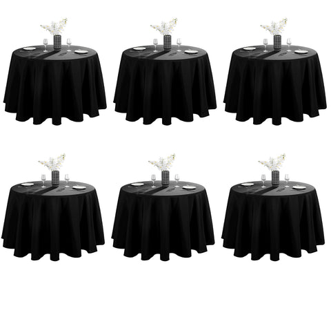 VidaFete mantel redondo negro de 120 pulgadas protege la mesa con estilo.