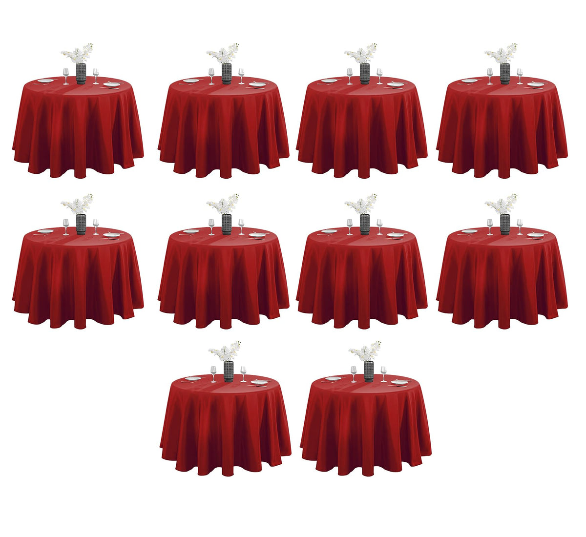 VidaFete mantel redondo 120 pulgadas, tejido poliéster suave para cenas cómodas.