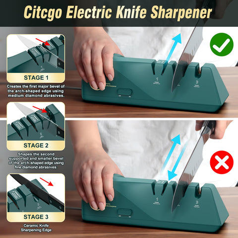 VIDOME mango ergonómico para agarre cómodo y seguro al afilar