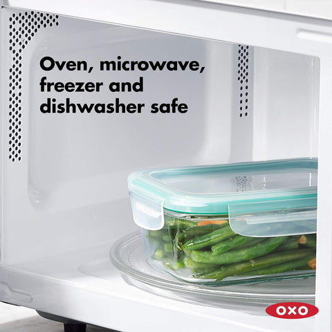 Vidrio borosilicato resistente de OXO Good Grips apto para congelar y hornear.