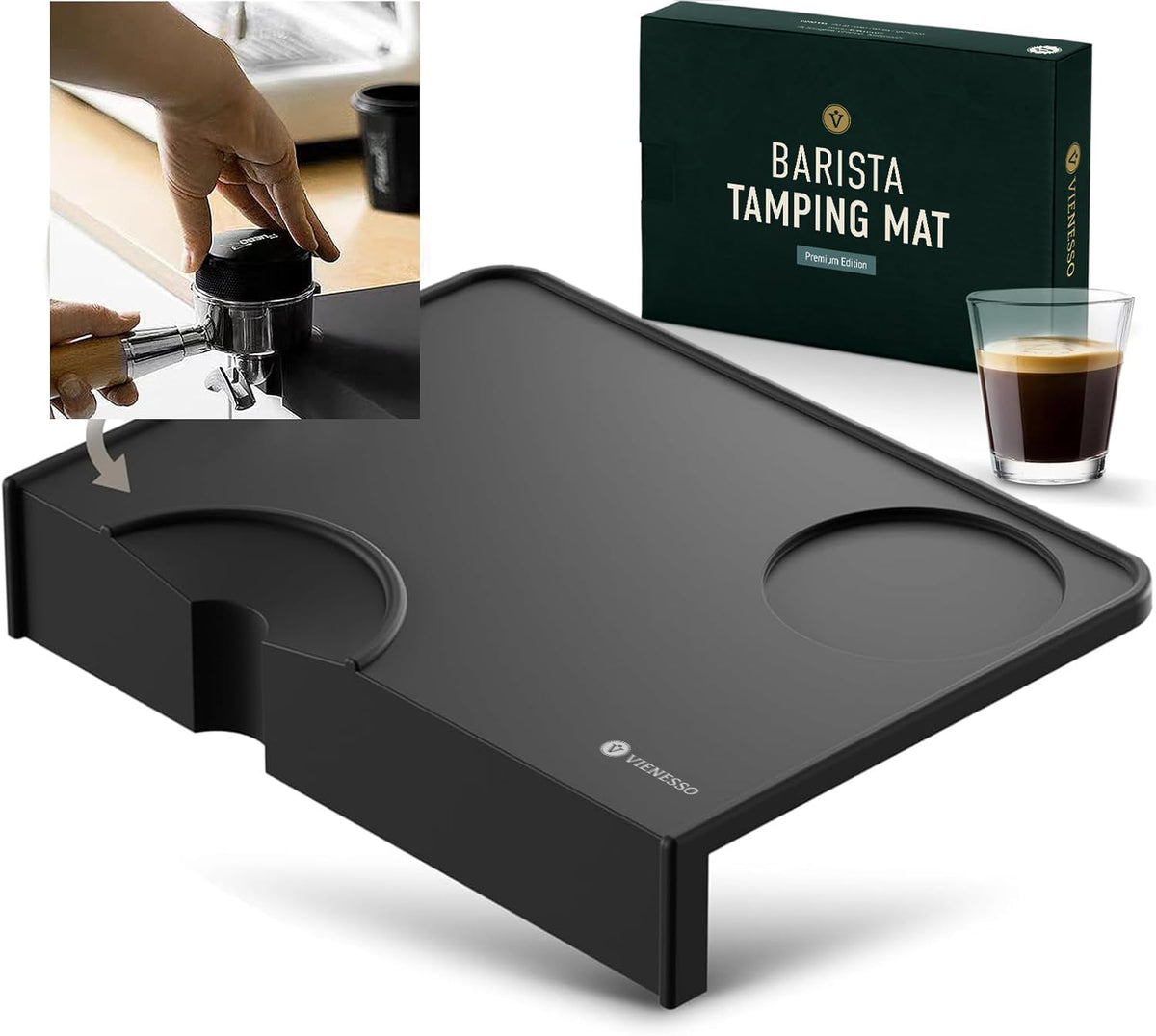 VIENESSO tapete tamping silicona antideslizante para mayor estabilidad durante el tamping