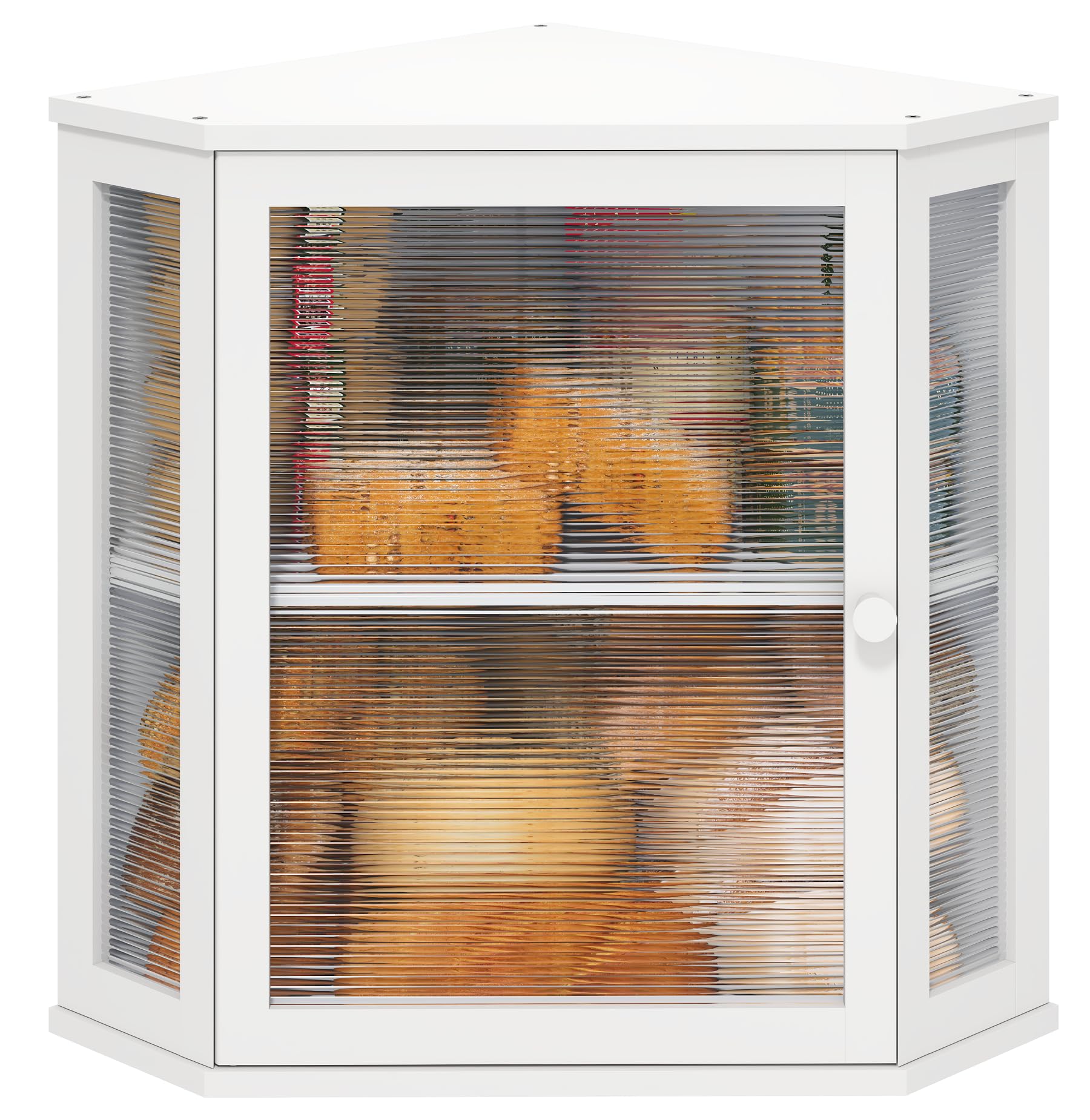 Viewcare caja de pan en esquina con bambú, ideal para ahorrar espacio.