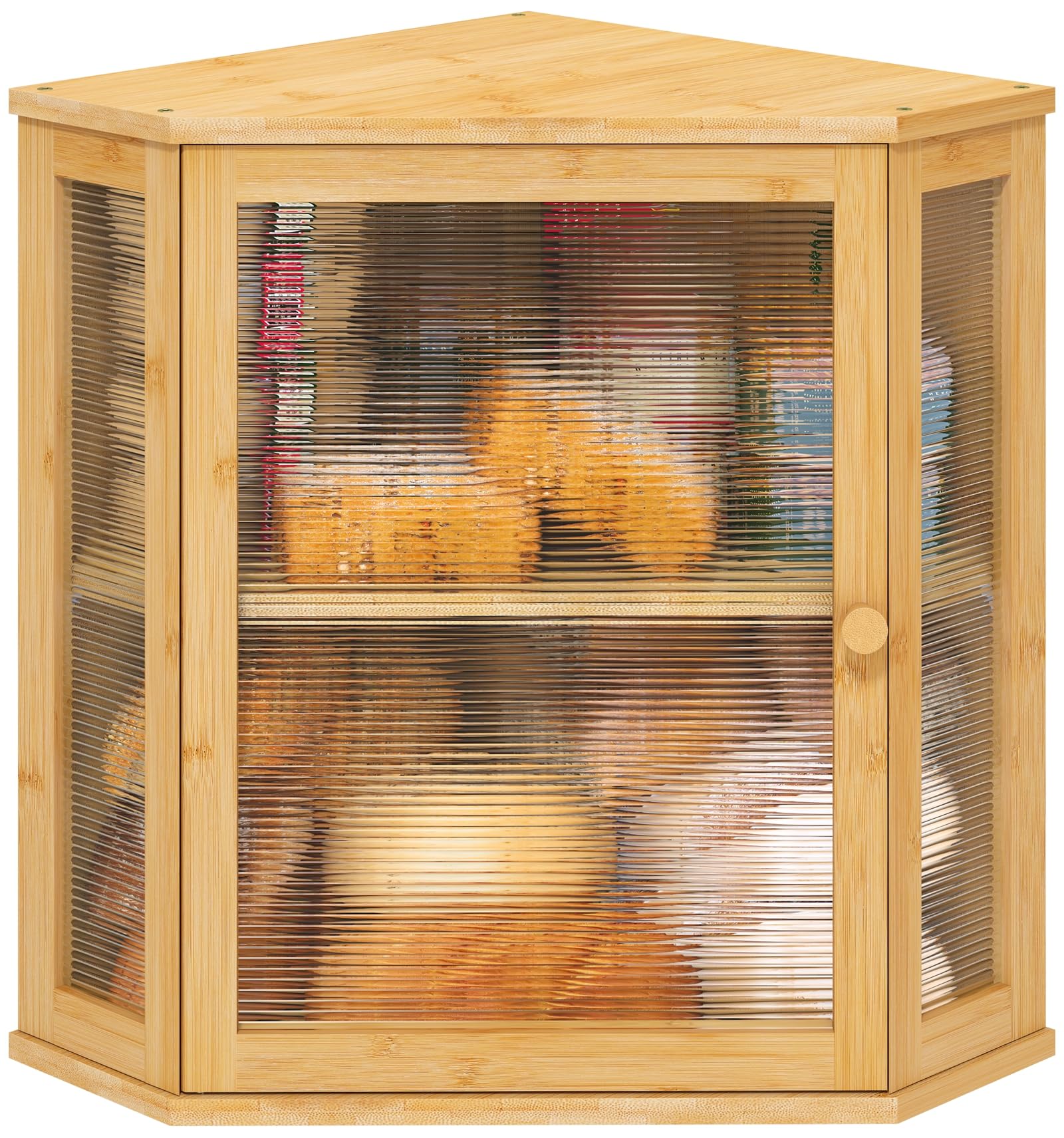 Viewcare Caja de Pan Esquina Bambú Natural: gran capacidad para múltiples panes