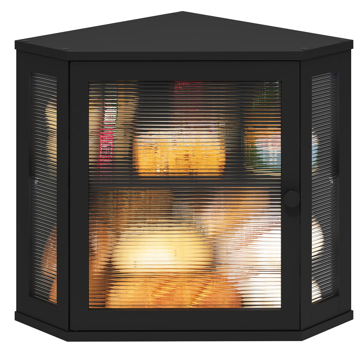 Viewcare caja pan esquina en bambú negro, ideal para aprovechar rincones.