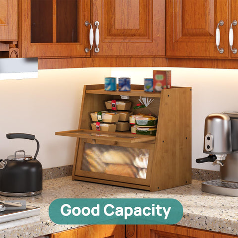Viewcare: alta capacidad para almacenar pan, bollos y muffins.
