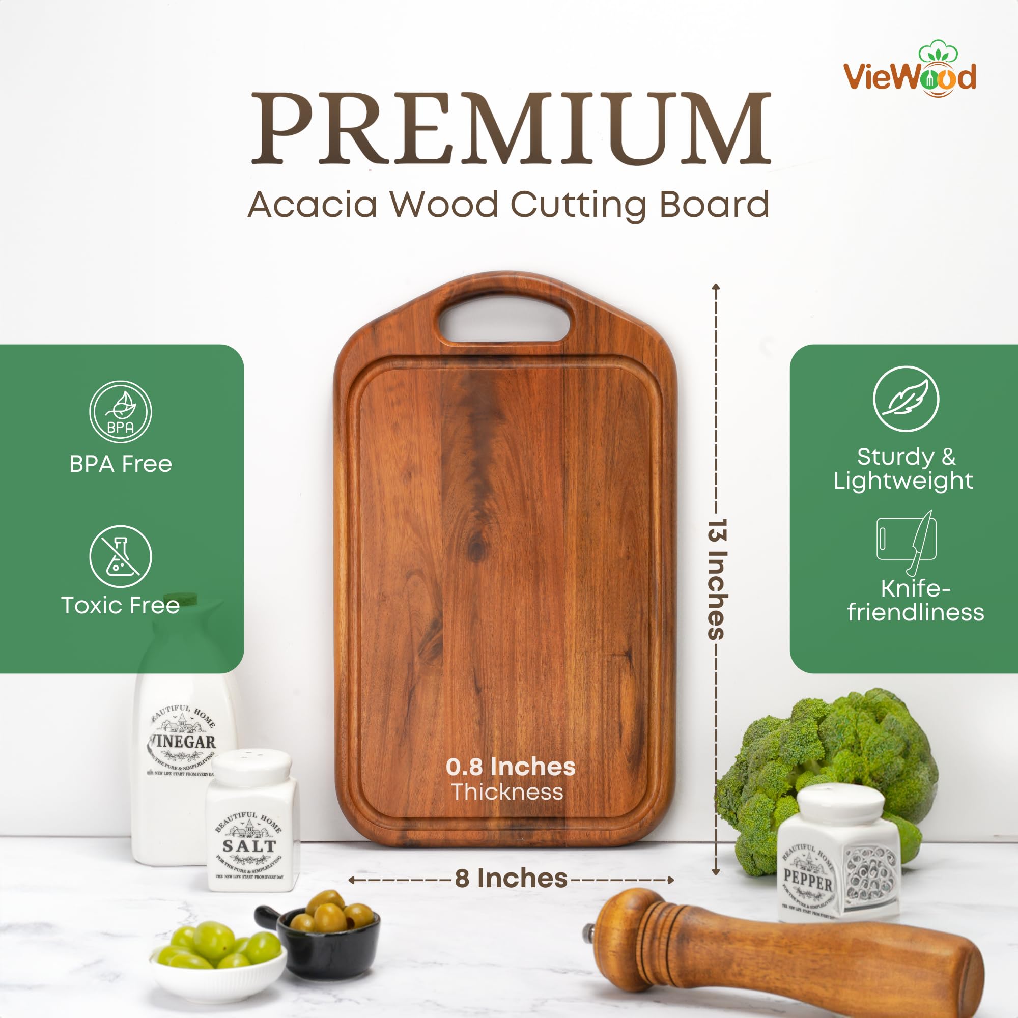 VieWood con asa integrada para transportar la tabla con facilidad