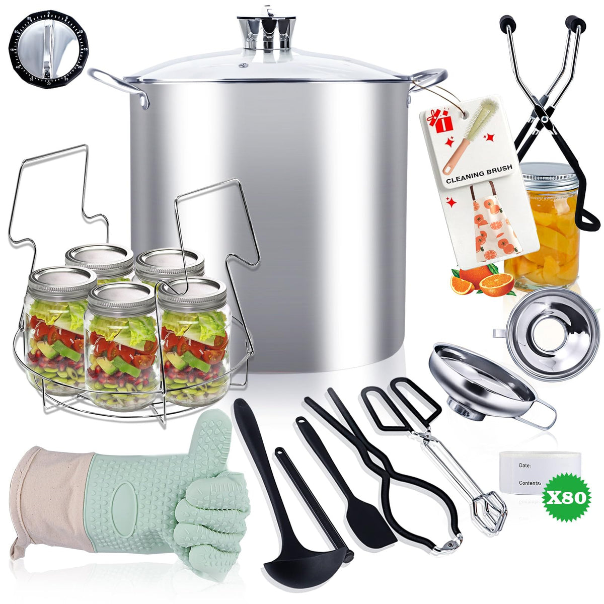 Vigamimn olla para conservas 20 qt con distribución de calor uniforme
