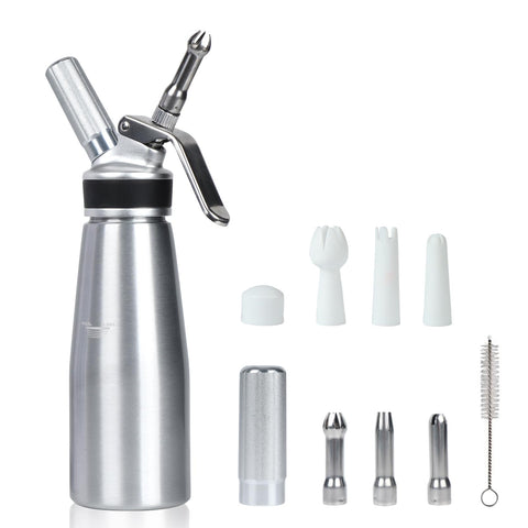 VIGIND dispensador nata 500ml con cuerpo de aluminio resistente para batir crema en casa
