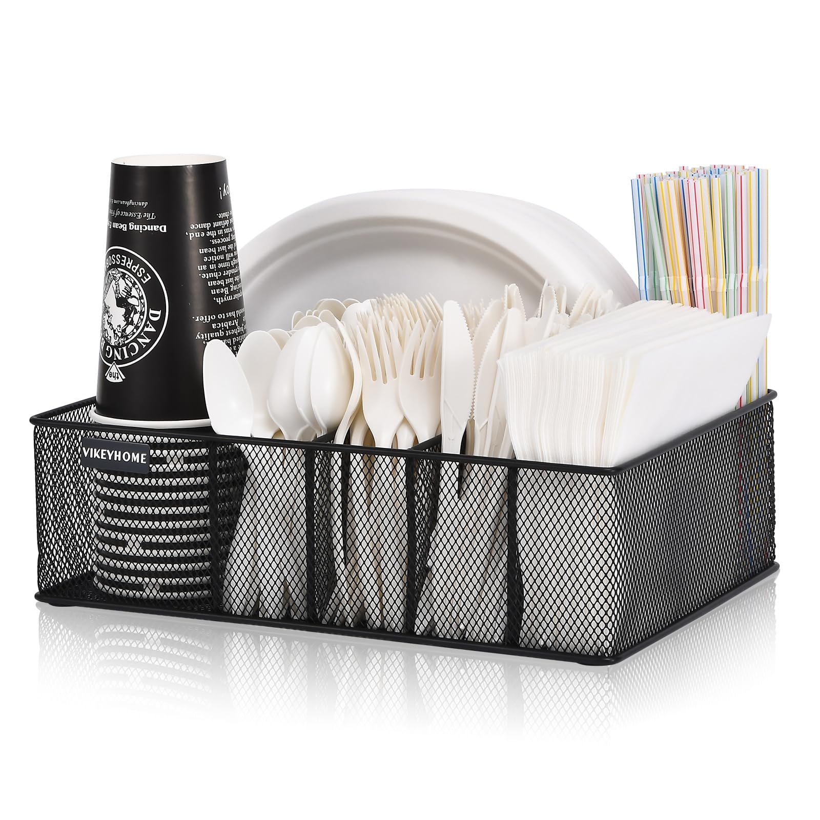 VIKEYHOME organizador de platos de papel para encimera, acceso rápido durante eventos