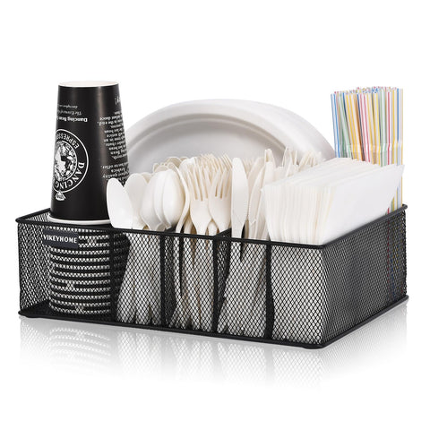 VIKEYHOME organizador de platos de papel para encimera, acceso rápido durante eventos