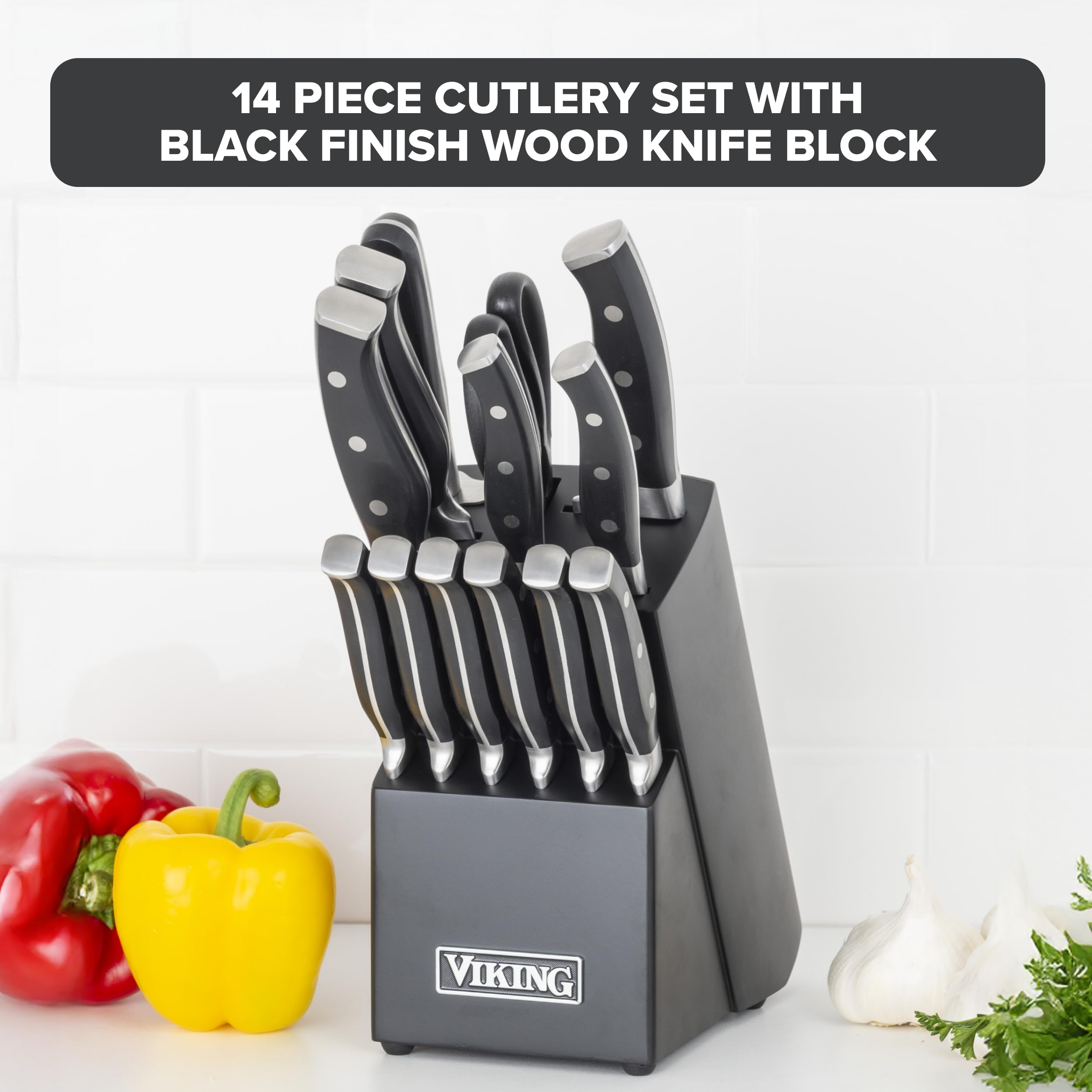 Cuchillo chef Viking 8 pulgadas: filo afilado para cortes precisos.