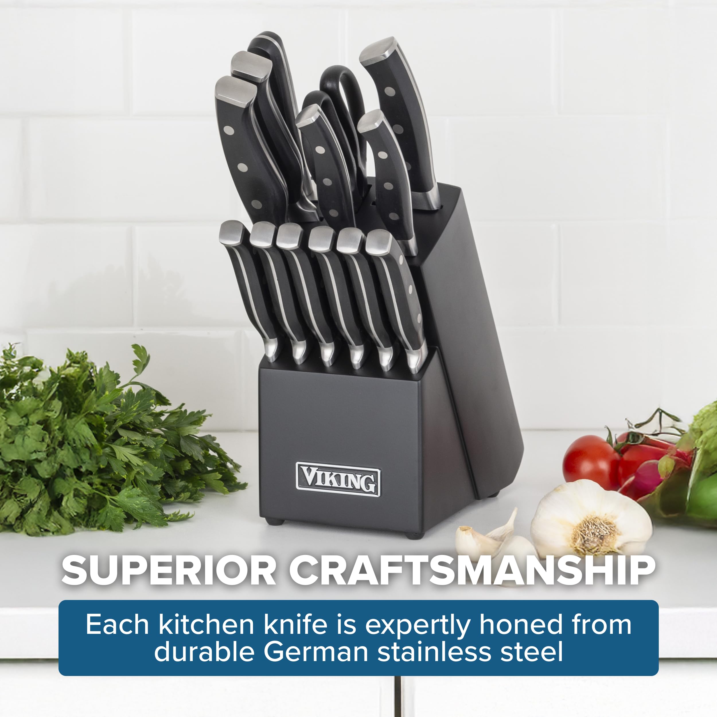 Cuchillo Santoku Viking 7 pulgadas: versatilidad para picar y cortar.