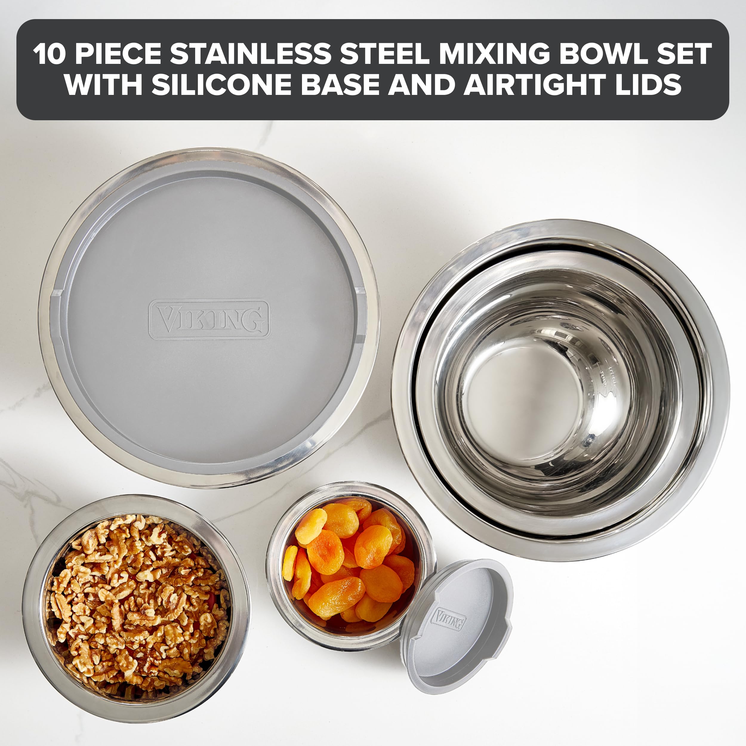 Cuenco Viking 20 oz con tapa ajustada para mantener frescos los ingredientes