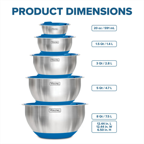 Viking 5 qt con base antideslizante para batidos estables