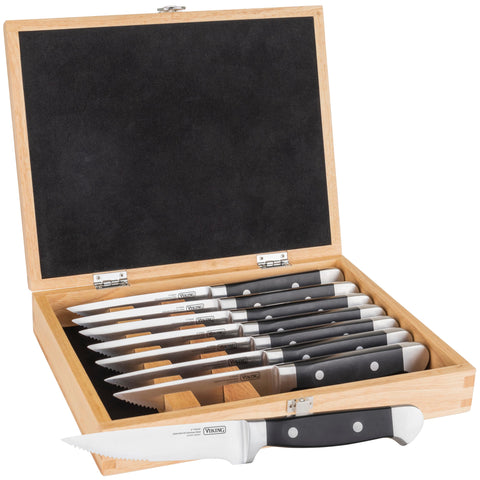 Viking juego de cuchillos para bistec de 8 piezas con equilibrio y control para cortar carnes