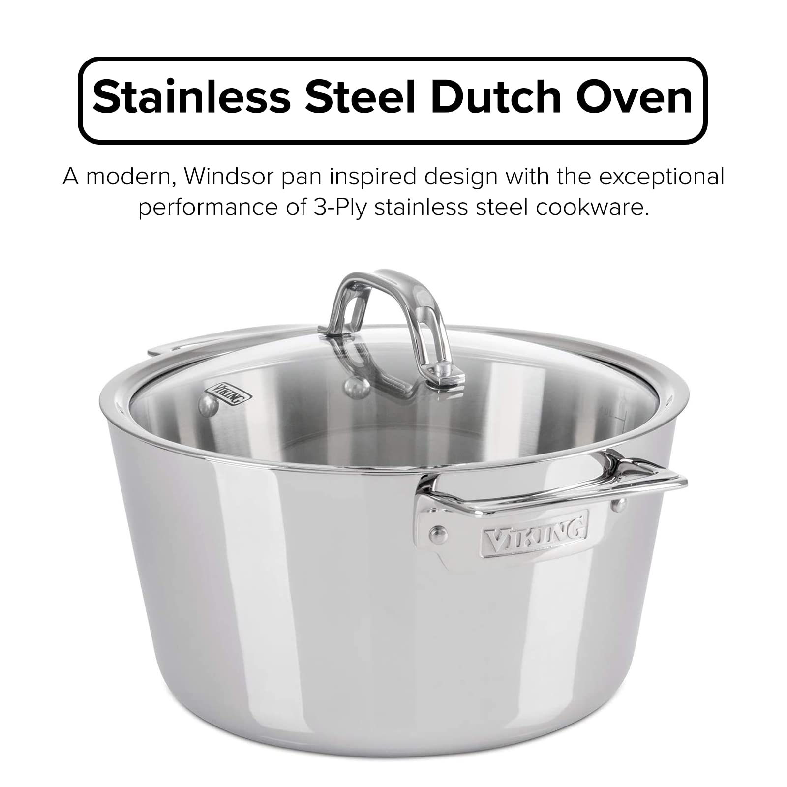 Viking Olla holandesa capacidad 4,9 litros para porciones grandes.