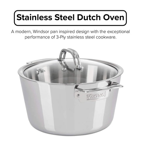 Viking Olla holandesa capacidad 4,9 litros para porciones grandes.