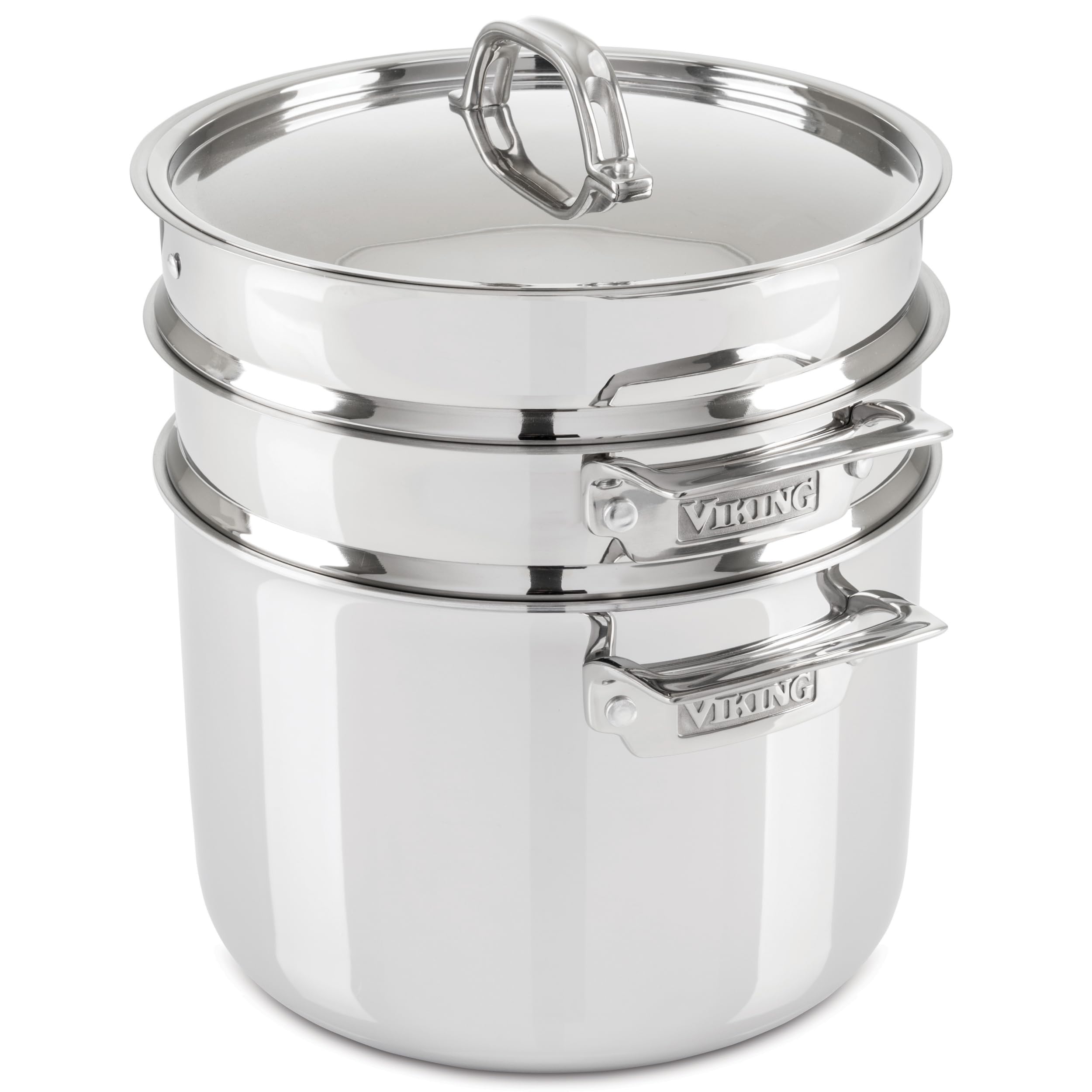 Olla Viking para pasta de 8 cuartos con tapa, ideal para hervir y escurrir rápido