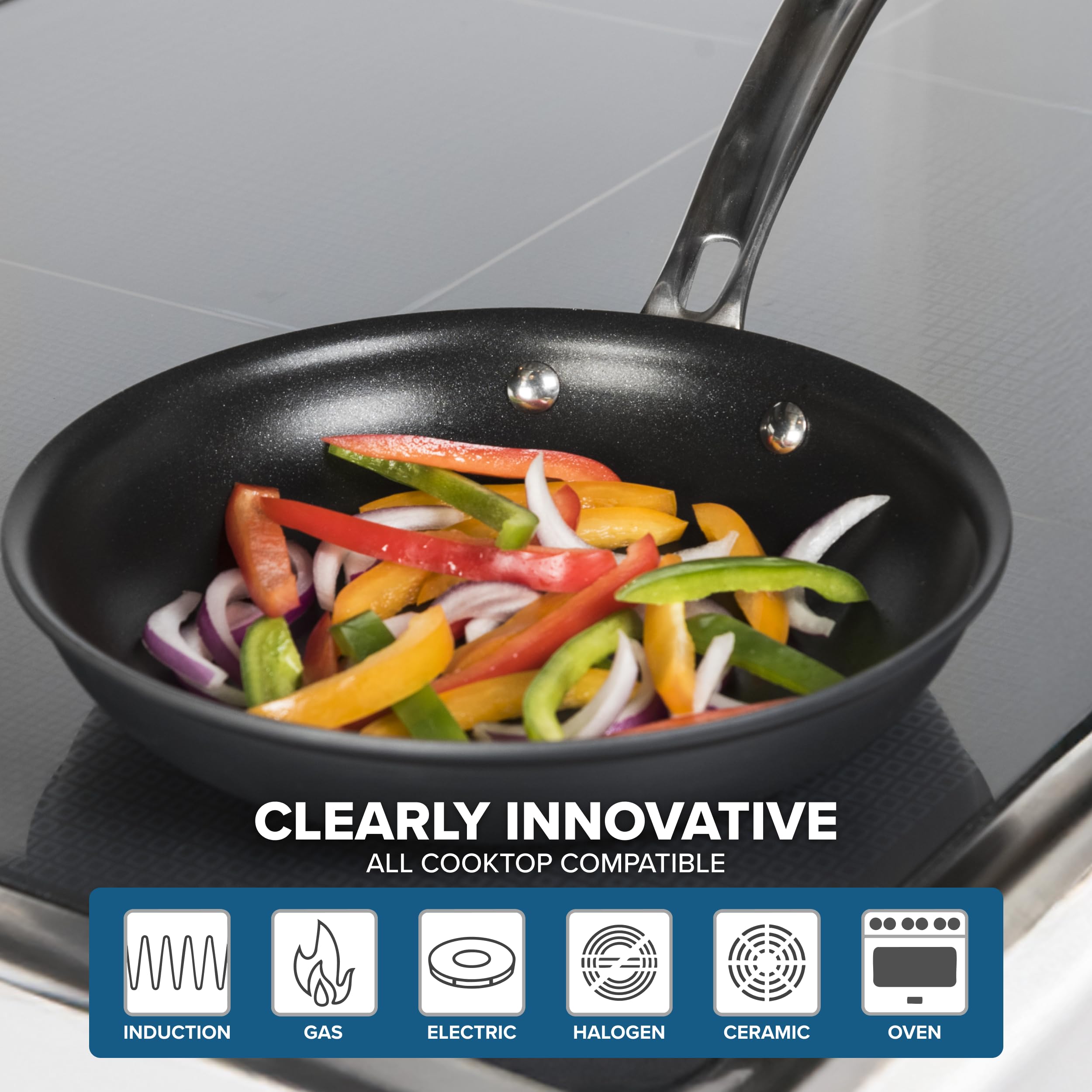Sartén Viking diseño gris aporta estilo contemporáneo a la cocina.