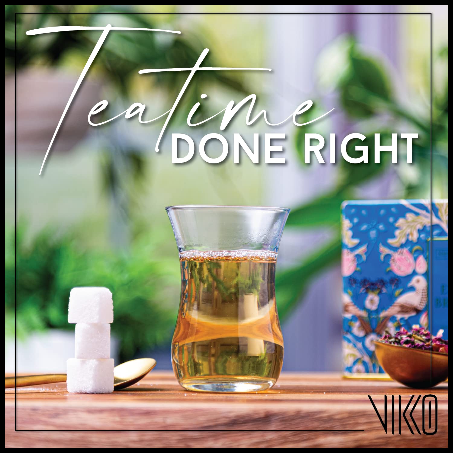 Vikko conjunto de seis vasos de té turco para reuniones y momentos compartidos.