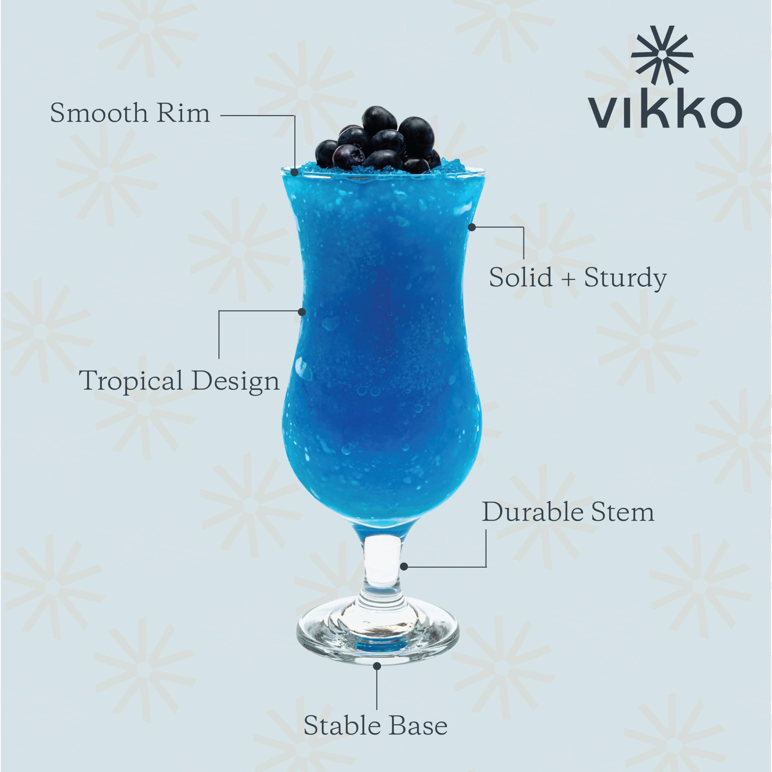 Copa de vidrio Vikko apta lavavajillas, ideal para fiestas.