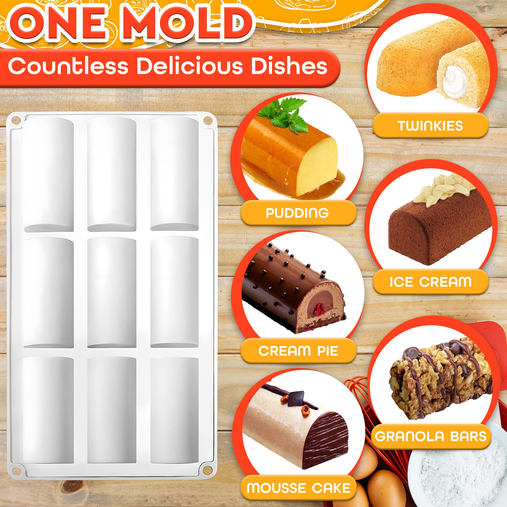 VIKROM bandeja silicona grande, dimensiones 11-65 x 6-77 pulgadas para múltiples porciones.