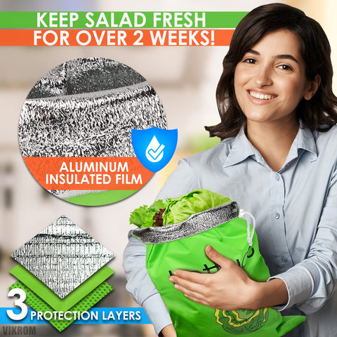 Lettuce Keeper de VIKROM, reutilizable y lavable a máquina, uso diario sencillo.