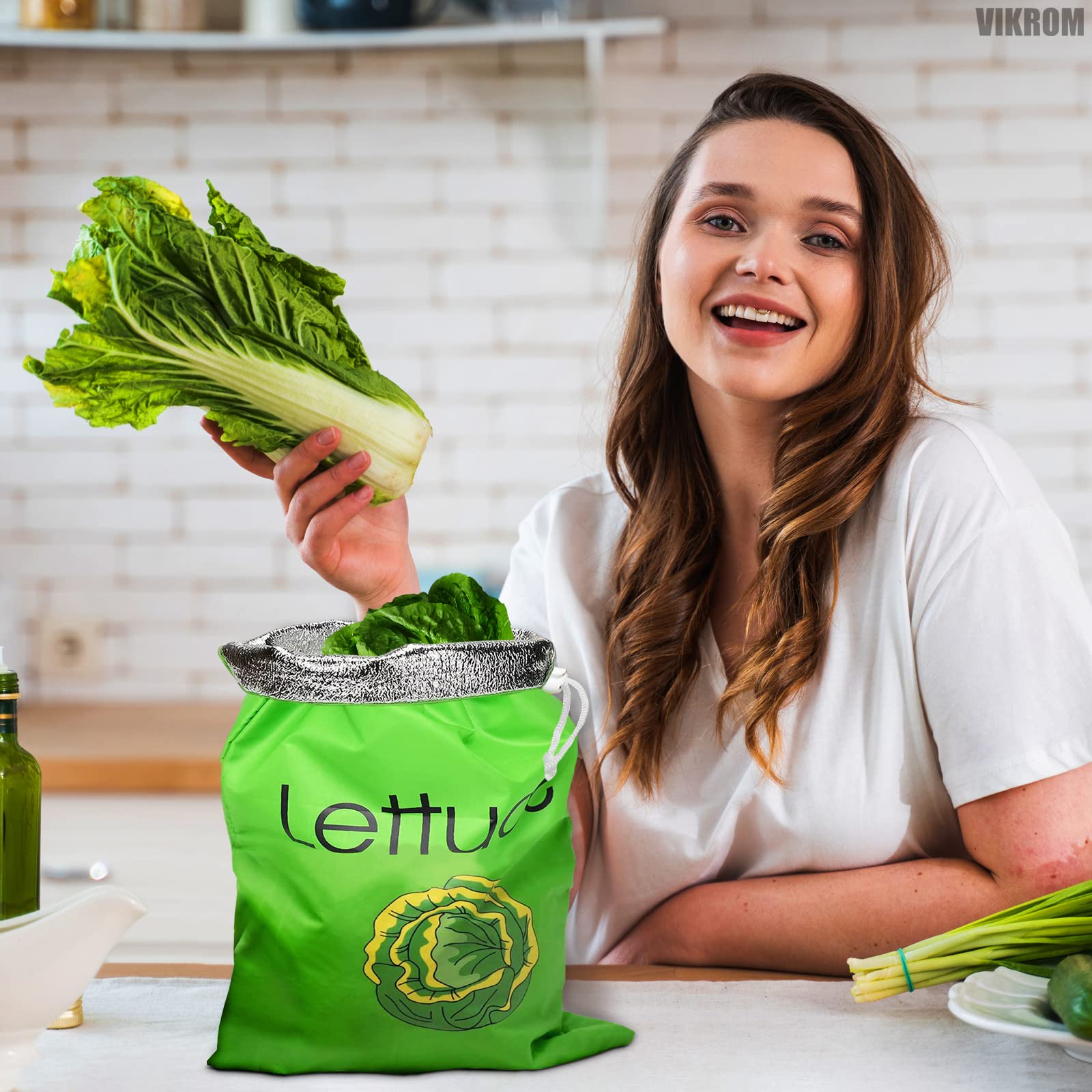 Lettuce Keeper de VIKROM, dimensiones 13.77 x 11 pulgadas, ajuste perfecto.