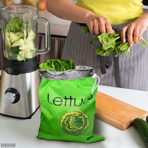 Lettuce Keeper de VIKROM, nylon duradero para frutas y verduras frescas.