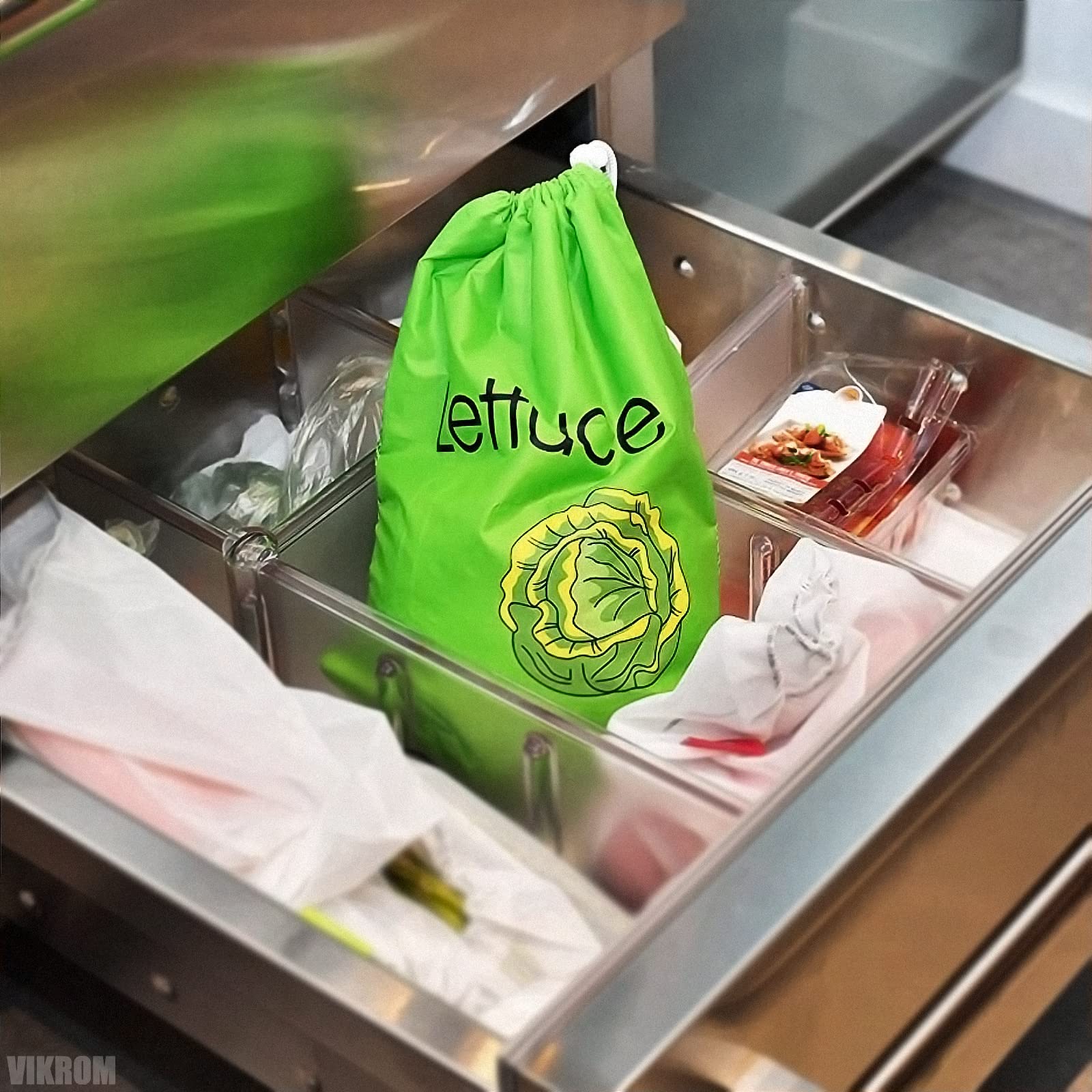Lettuce Keeper de VIKROM, almacenamiento práctico para verduras y frutos sin desperdicio.