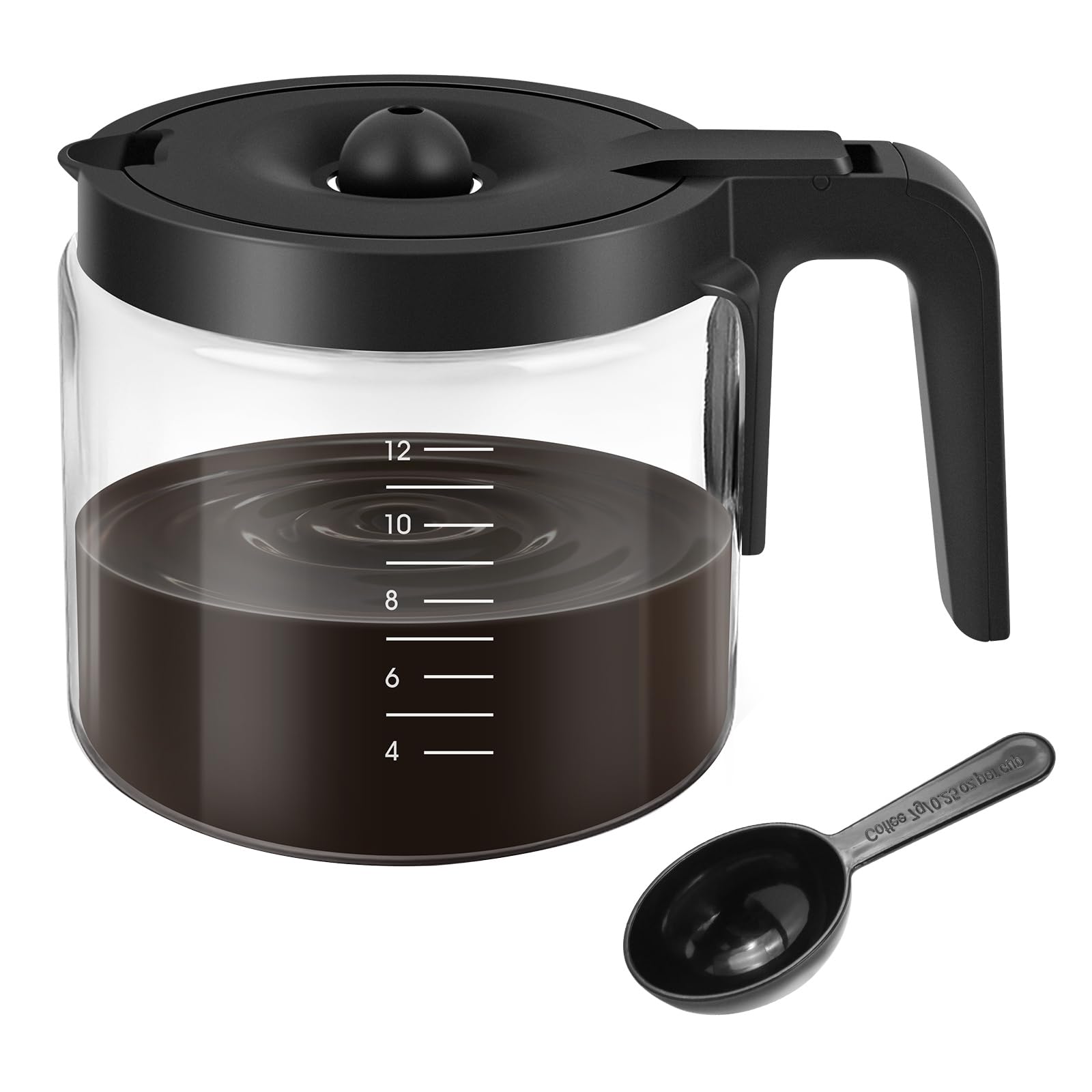 Vilapow jarra vidrio 12 tazas Keurig 5100, vista frontal para ver el nivel