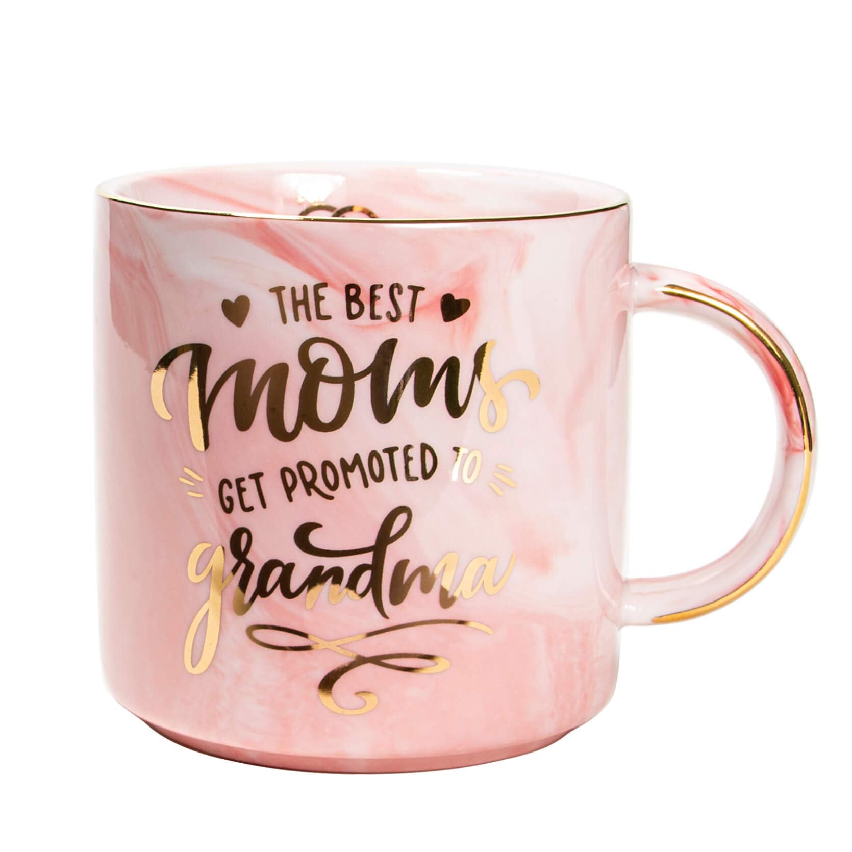 Taza VILIGHT para abuela con mármol rosa, regalo sentimental para celebrar la llegada.