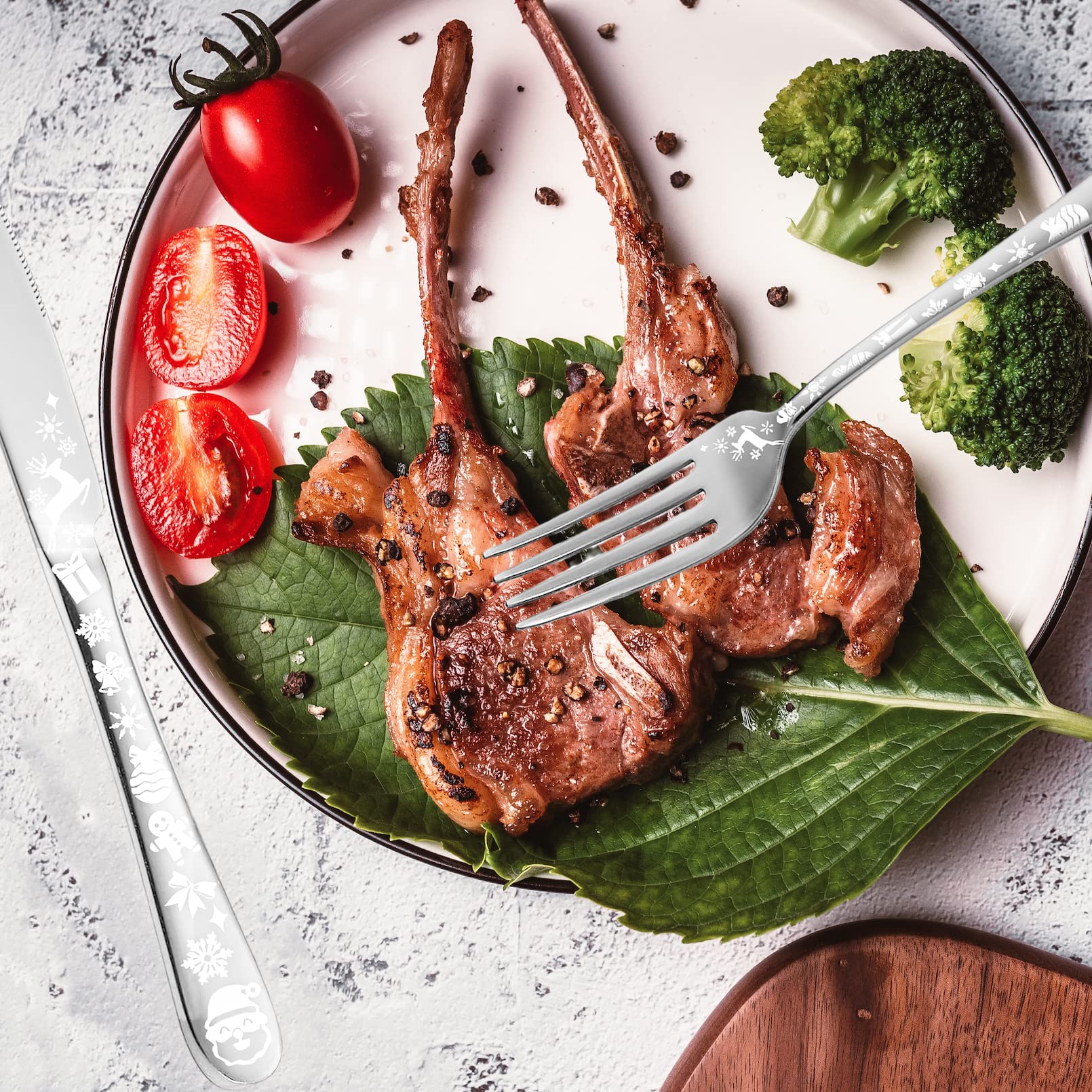 Vilihkc tenedor de cena con diseño láser para experiencia de servicio