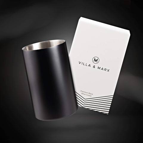 Villa & Marx caja regalo balde vino negro, empaque elegante para regalo.