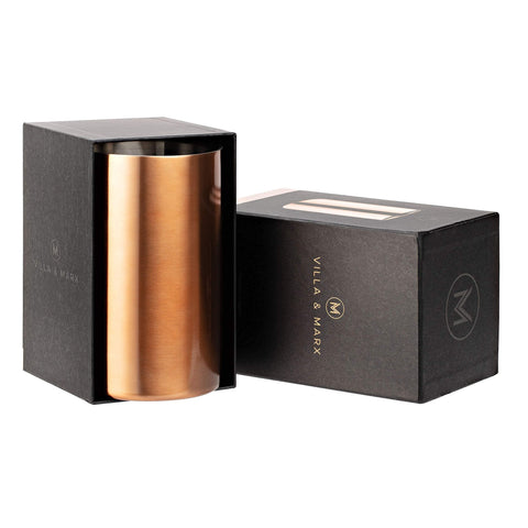 Villa & Marx Enfriador de vino cobre, empaque premium para regalo elegante.
