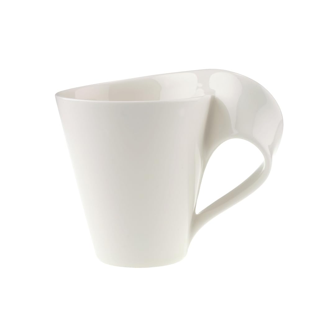 Taza con asa en forma de ola de Villeroy & Boch NewWave Caffe, elegante y ergonómica
