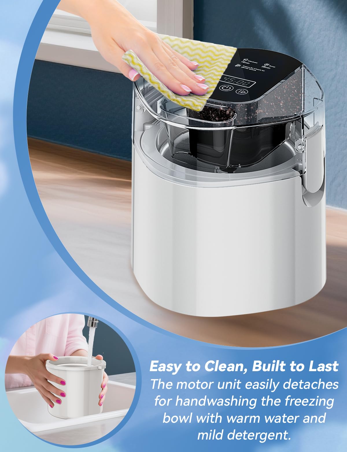 Vilupvie capacidad 1.5 Qt permite 4-6 raciones en una tanda.