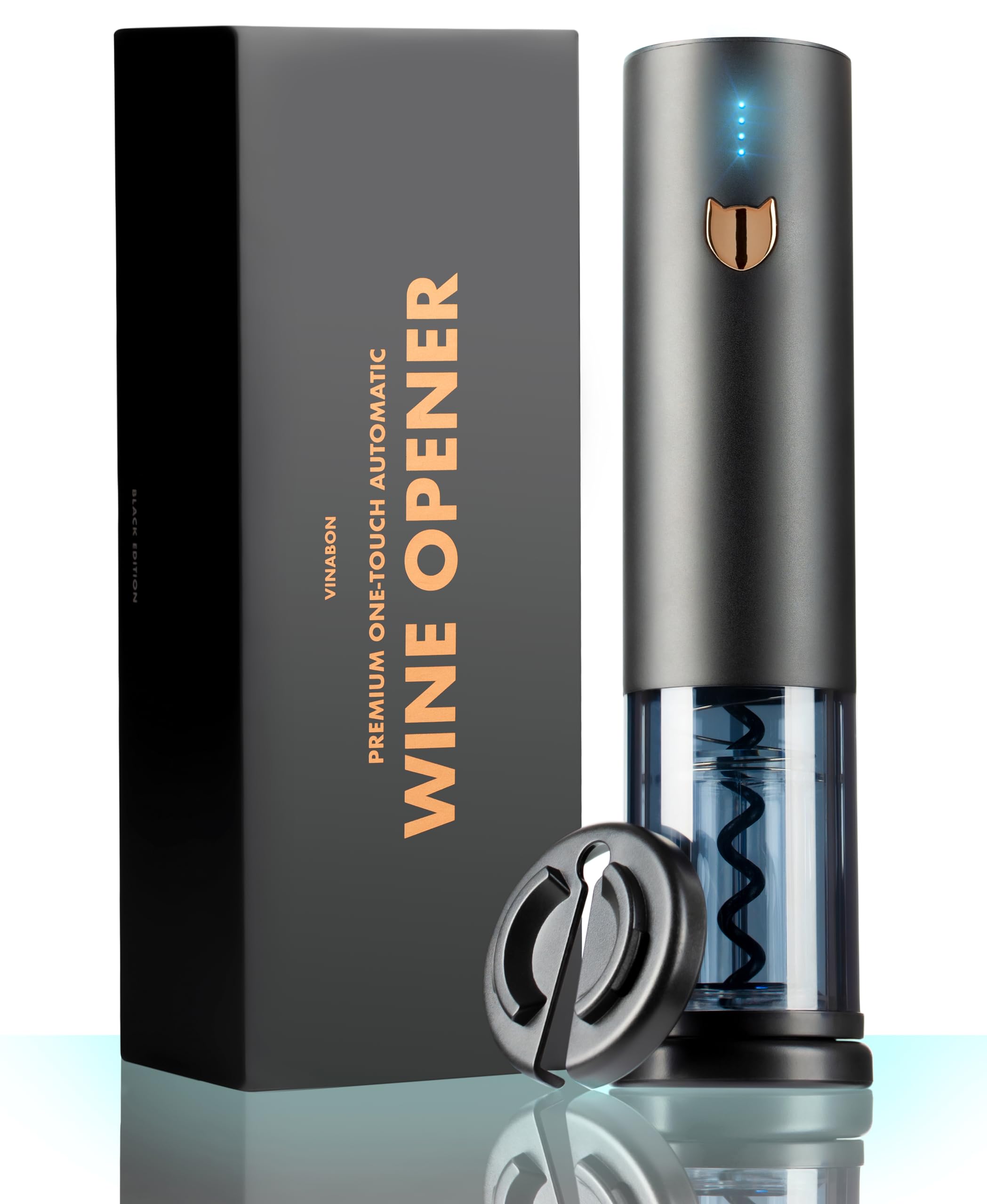 VINABON abrebotellas electrico con un toque para usar rapido y sin esfuerzo.