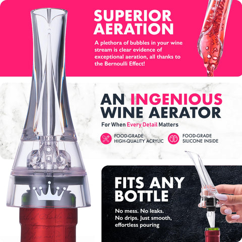 VINABON Aerador produce burbujas suaves para sabor más equilibrado