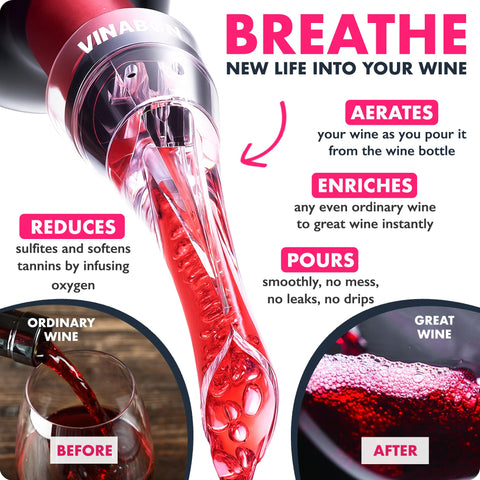 VINABON Aerador emite gorgoreo único que realza el aroma
