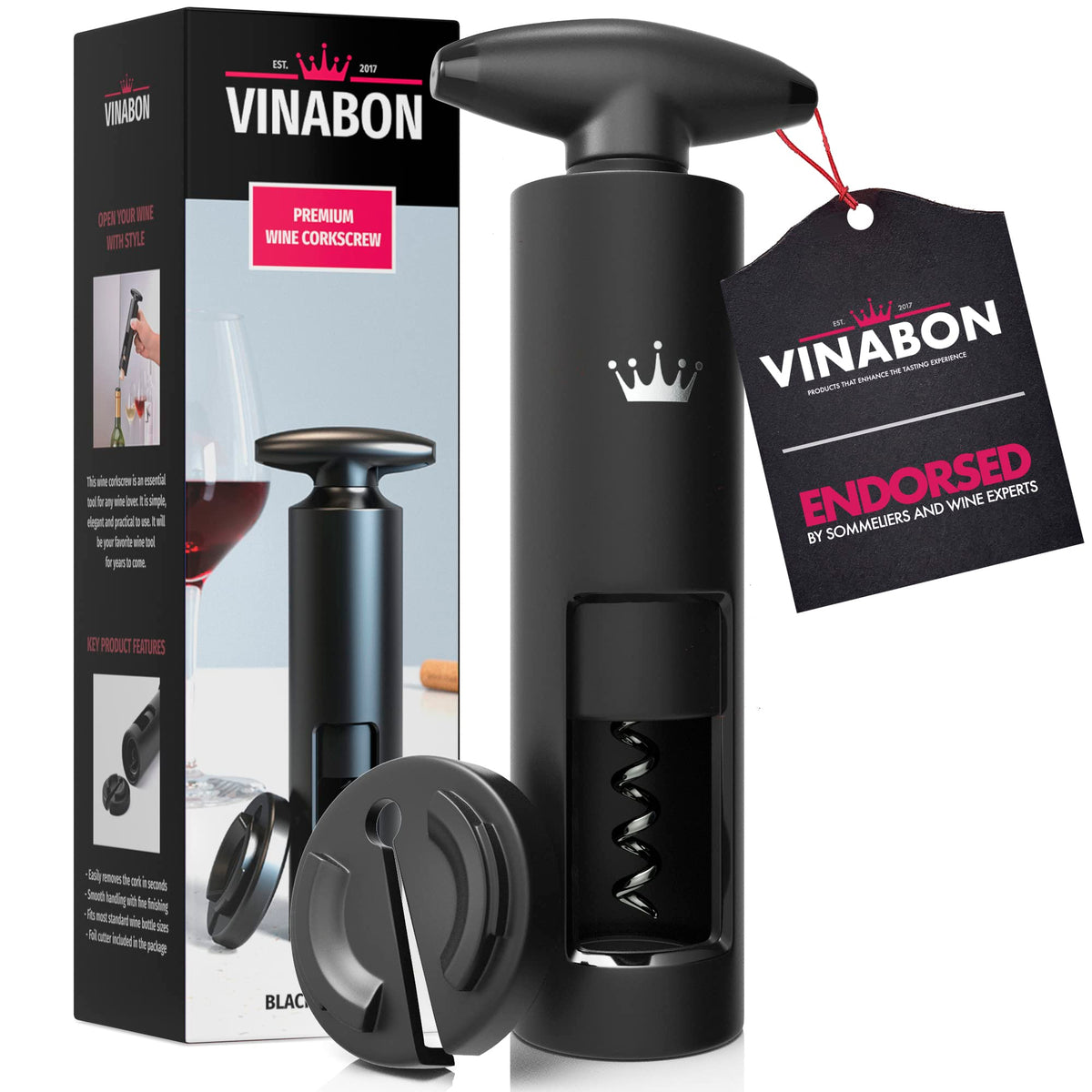 VINABON abre-vino rápidamente con apertura suave y limpia.