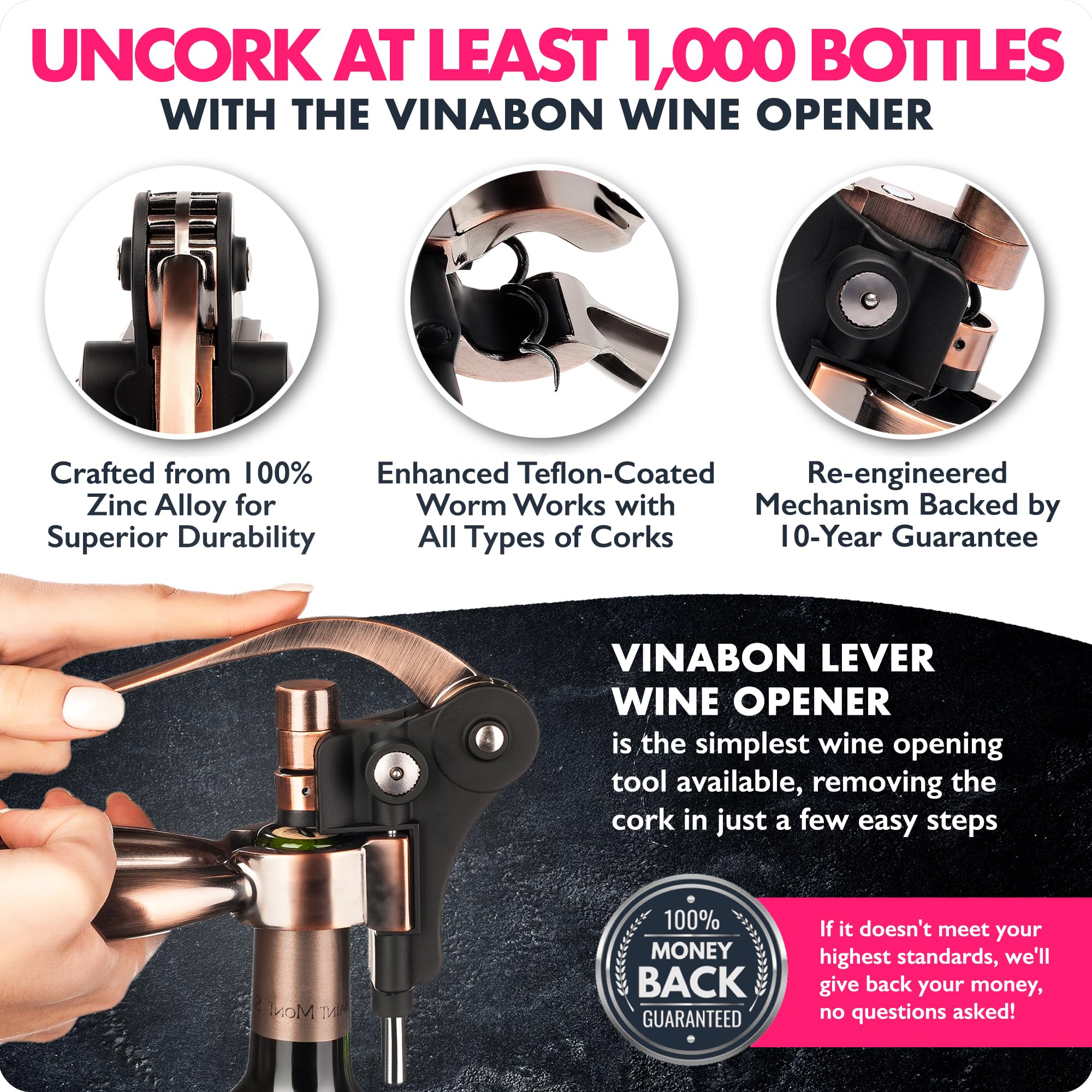 VINABON tapón de vino al vacío mantiene la frescura más tiempo