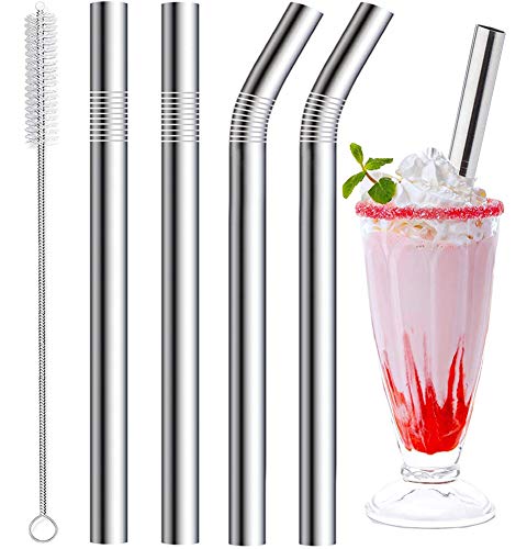 Pajitas Vinaco de acero inoxidable 0,4 pulgadas curvadas para batidos