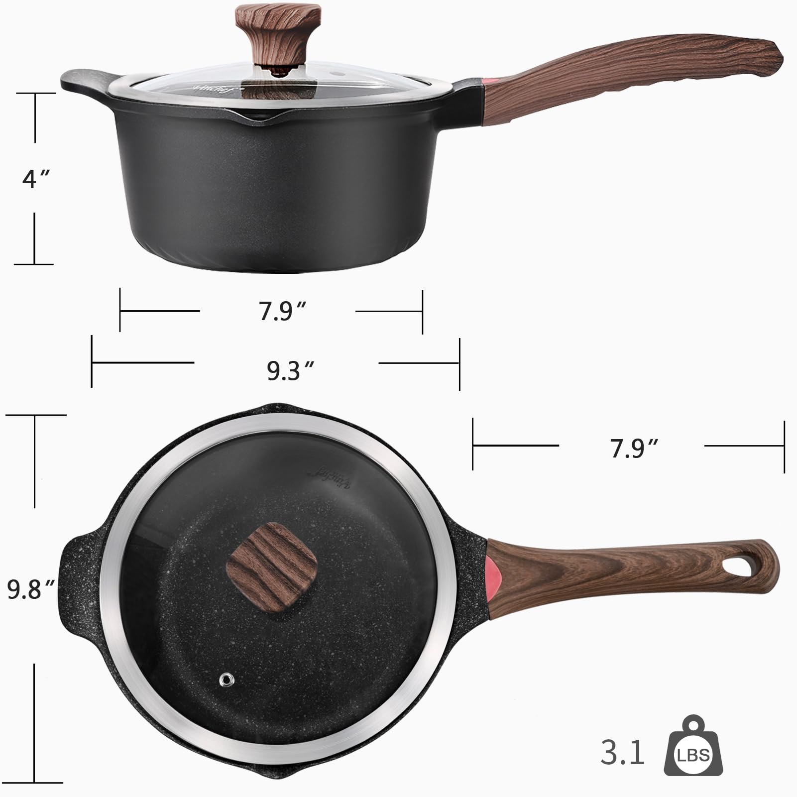 Vinchef olla apta para lavavajillas, limpieza sencilla tras la cocción.